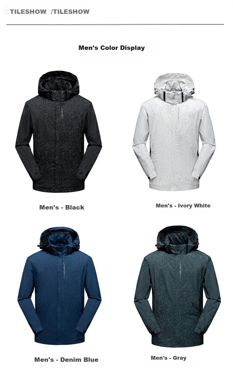 JEEP SPIRIT Men's Windbreaker Jacket for Spring And Autumn, Hooded Windproof Casual Versatile Outerwear, Black, 5XL 2