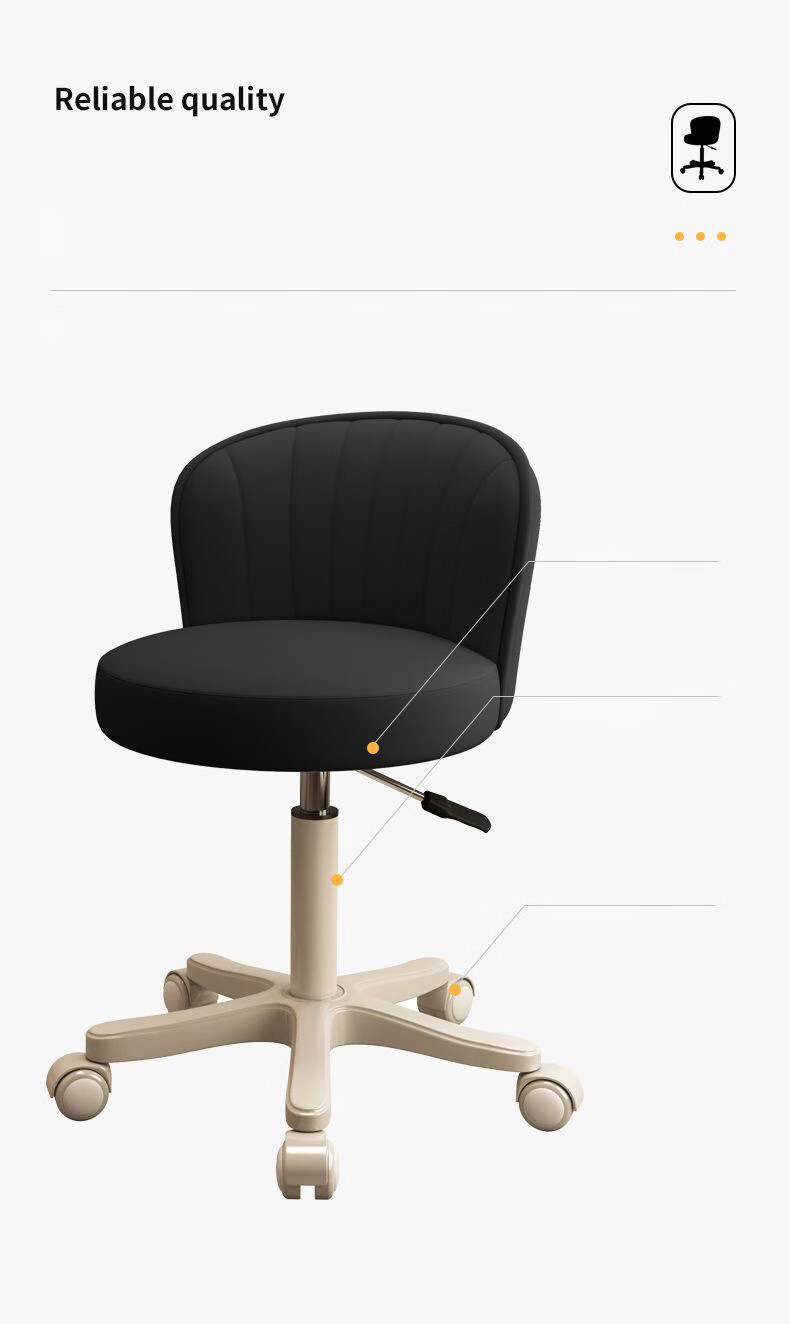 Huanaxin Stool, Bar Chair for Home Use, Adjustable Height Beauty Salon Chair, Nail Art Chair, High Stool with Backrest, Front Desk Rolling Stool BY661 3