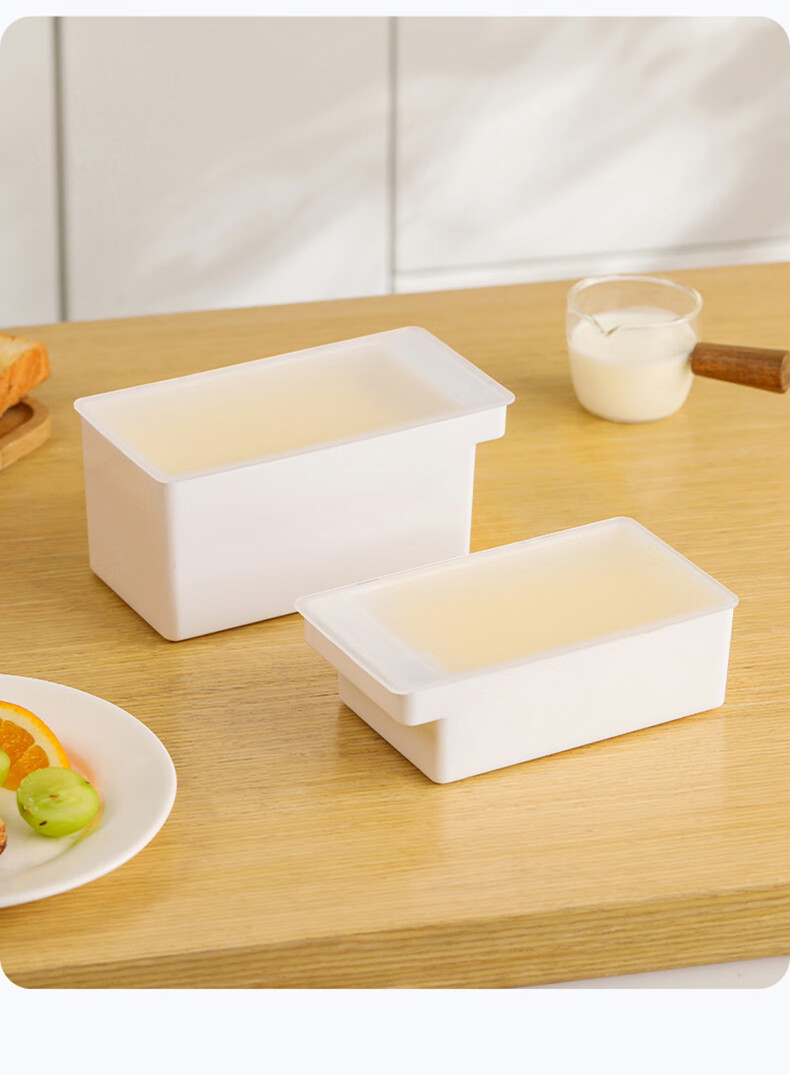 Baijie Butter Container, Storage Box with Lid, Refrigerator Organizer, Cheese Cutter, Large Size 4