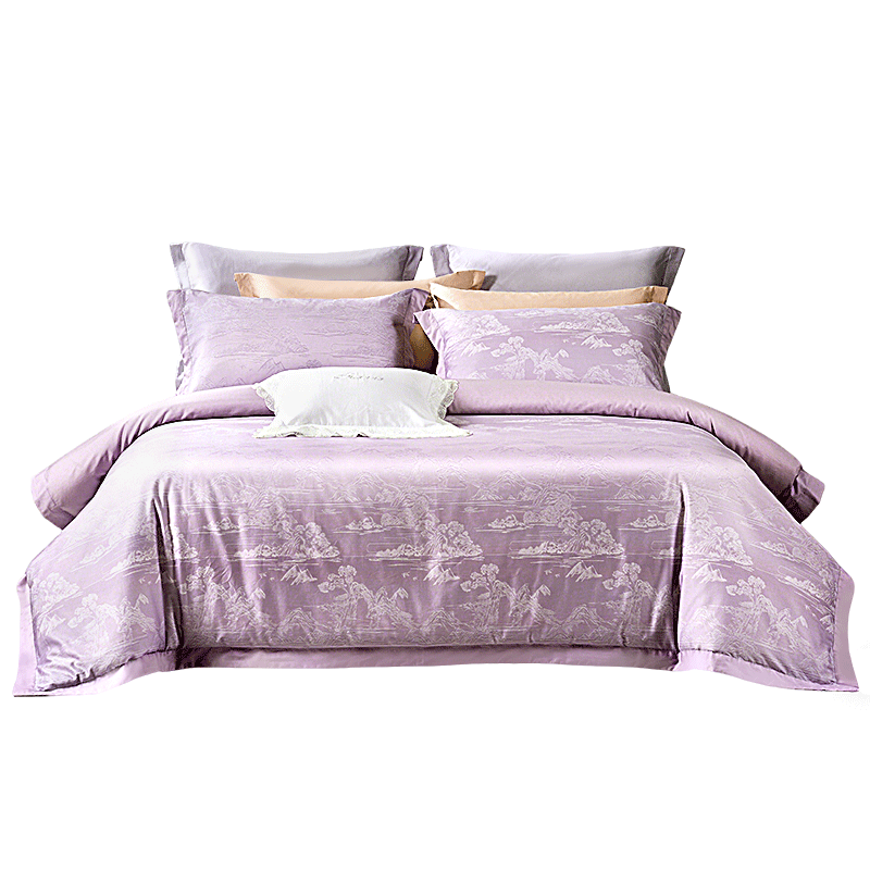 Fuanna 4-Piece Set 100s Double-Strand Long-Staple Cotton Luxury Bedding Set Pure Cotton Sheet and Duvet Cover 230*229cm