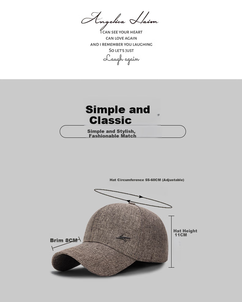 Jiancai Father's Day Gift, Large Size Baseball Cap for Men, All-Season New Style, Hard Top Hat for Middle-Aged And Elderly Fathers And Grandfathers 3