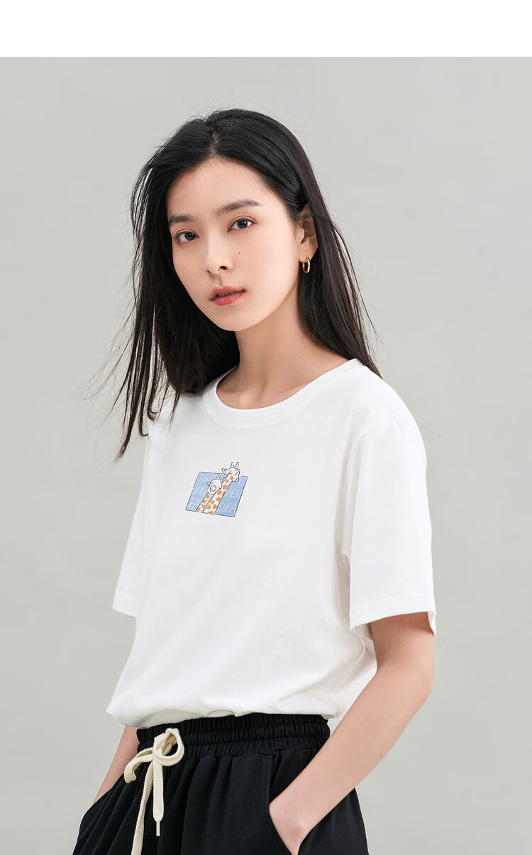 INMAN Women's 2025 Summer Embroidered Comfortable Simple Pullover Loose Fit Cotton Short Sleeve T-Shirt Sakura Pink S 15