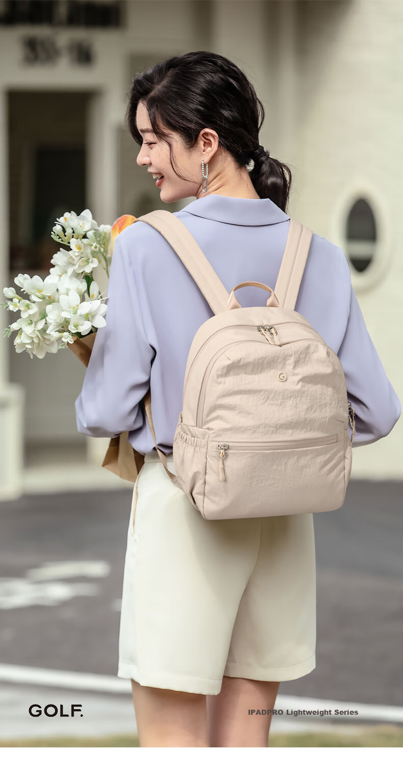 GOLF Backpack for Women, Casual Backpack, Student Schoolbag, IPad And Laptop Bag, Versatile Commuter Bag, Women's Handbag, Travel Bag 2