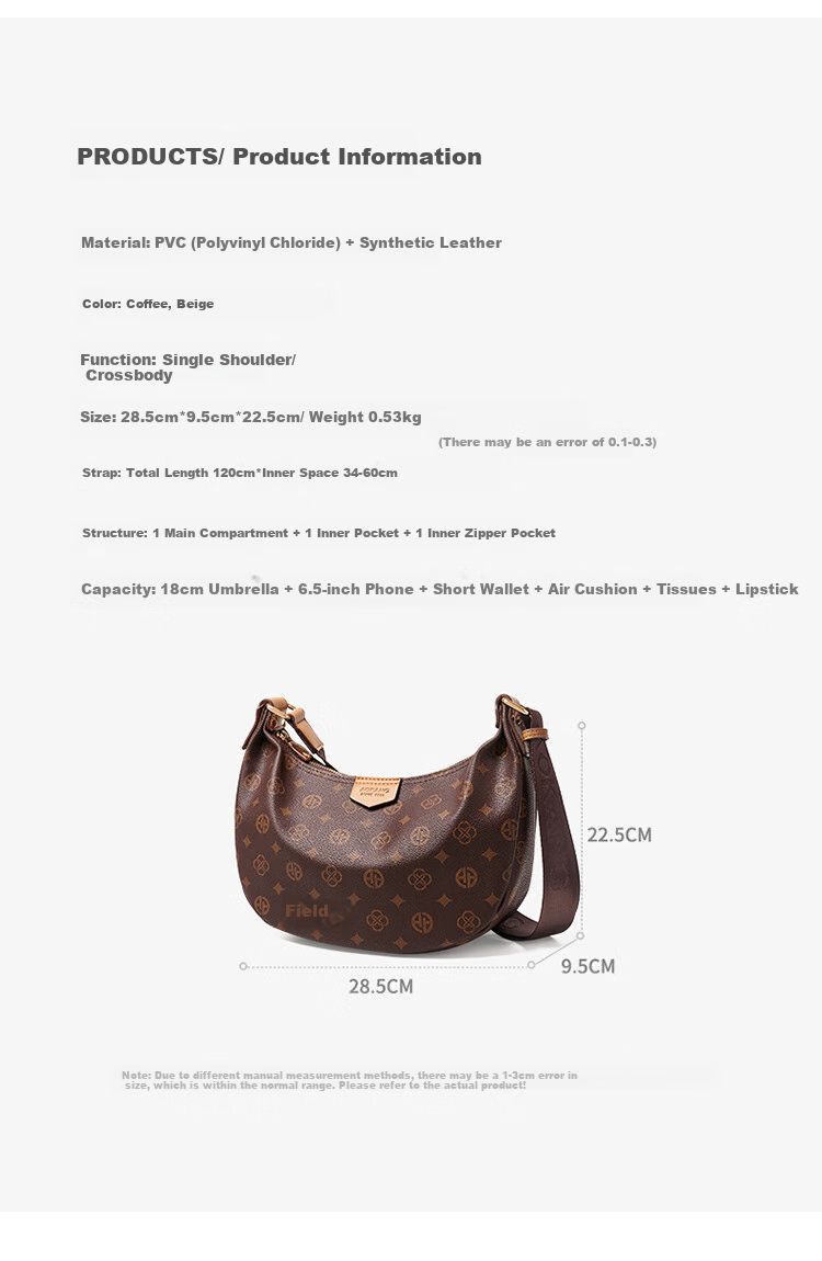 Aokang Women's Handbag, 2026 New Trendy Large Capacity Underarm Bag, Luxury Crossbody Shoulder Bag, High-End Birthday Gift for Girlfriend Or Wife 7