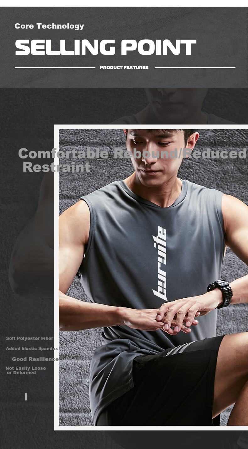 BURUITE Sports Tank Top for Men, Loose-Fitting Basketball Training Sleeveless Vest, Fitness Clothing Top, Quick-Dry T-Shirt, Running Gear for Wome 6