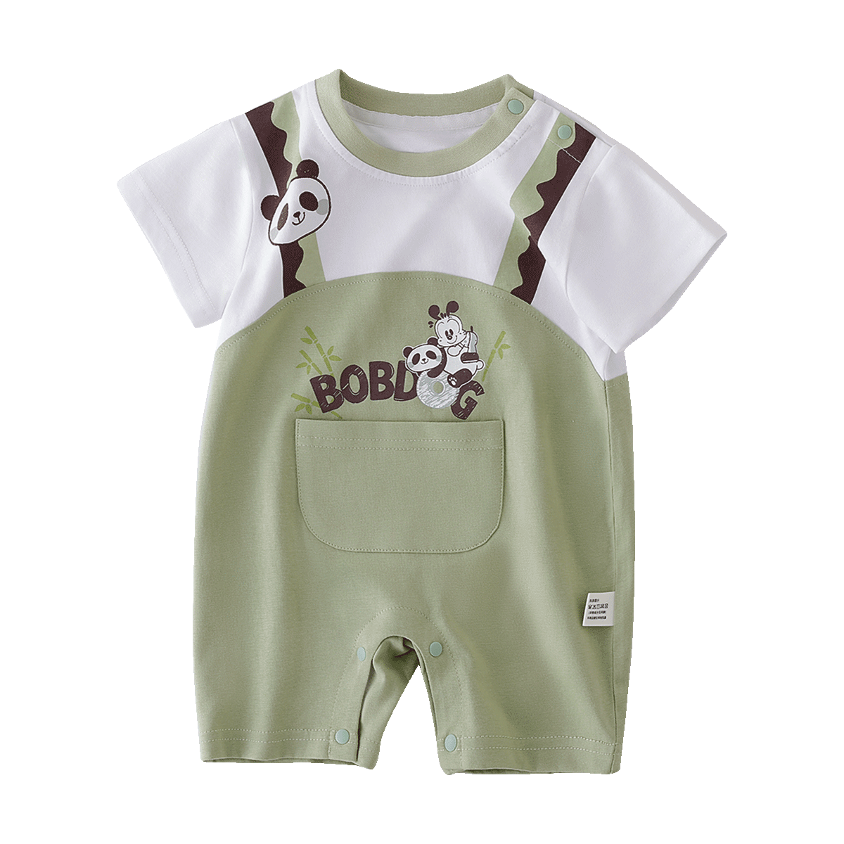 BOBDOG Baby Summer Romper New Style, Infant Short-Sleeve Bodysuit, Cartoon Onesie for Young Children, Outdoor Wear