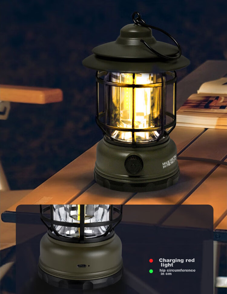 MOTIE Retro Camping Light, Illumination Lamp for Tent Atmosphere, Outdoor Camping Handheld Hanging Lamp, LED Long-Lasting Lantern Equipment 7