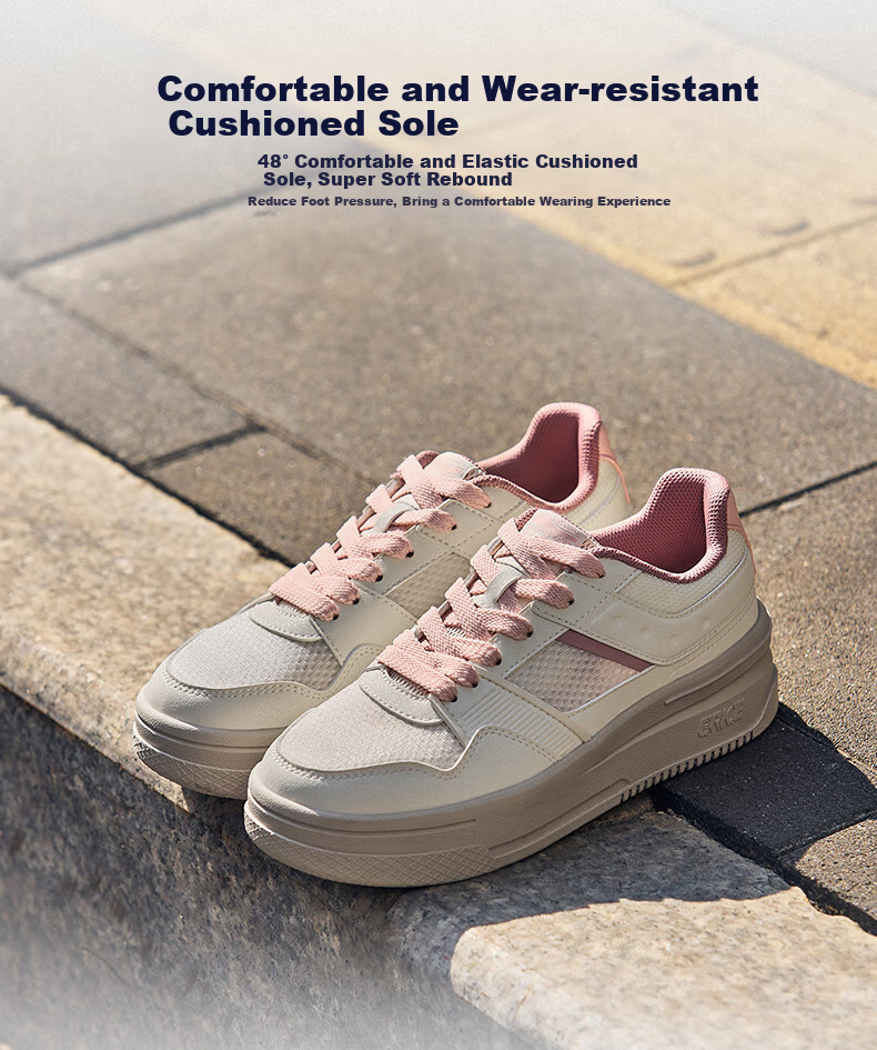 ERKE Women's Sneakers, Summer New Style Breathable Versatile Casual Shoes, Thick-Soled Comfortable Sports Shoes | Wanku 3 7