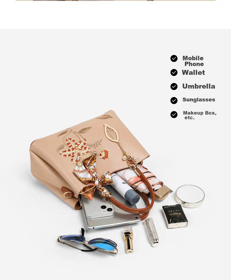 C.BANNER Leather Large Capacity Crossbody Shoulder Handbag Lightweight Luxury Gift for Women Girlfriend Birthday New Year 3