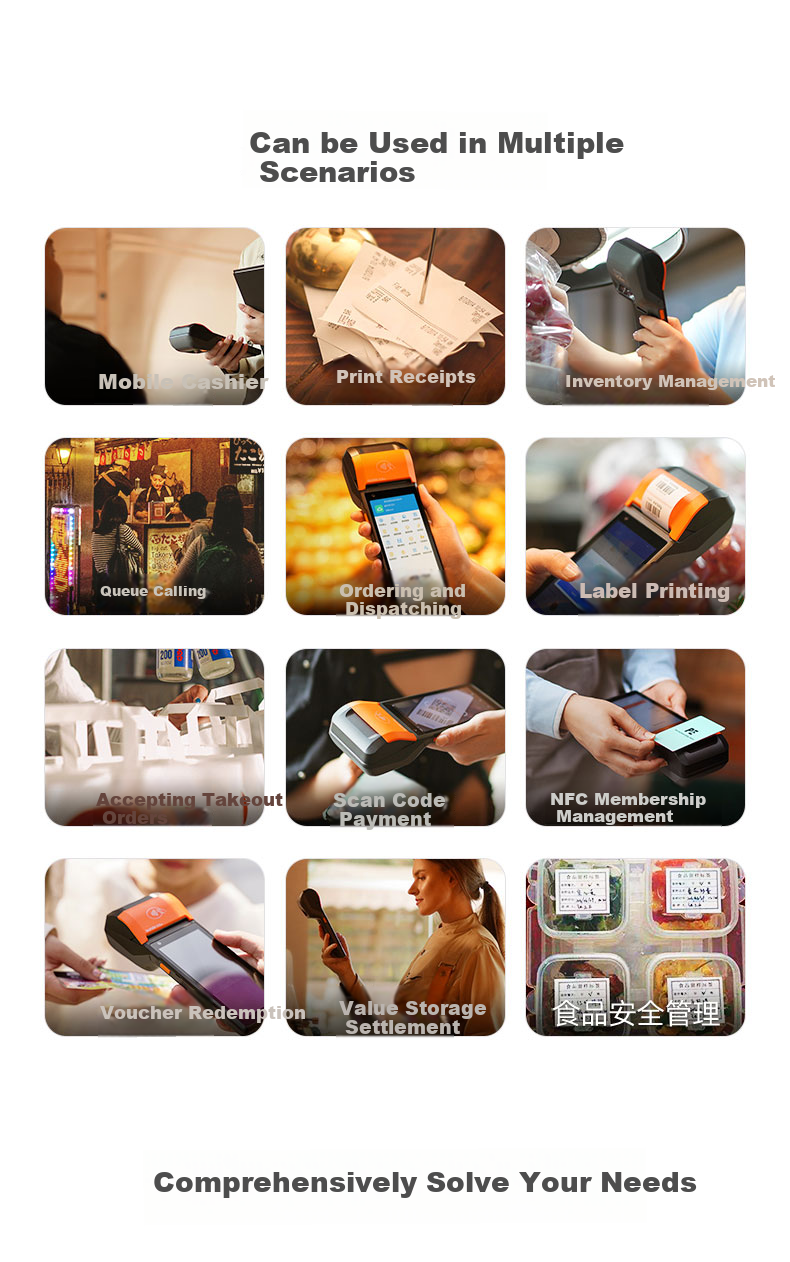 Sunmi V2s Standard Edition Handheld Thermal Printer for Mobile Ordering, Cashier, Queue Numbering, Meituan Takeout, Ele.me - Open Version 2+16GB 3