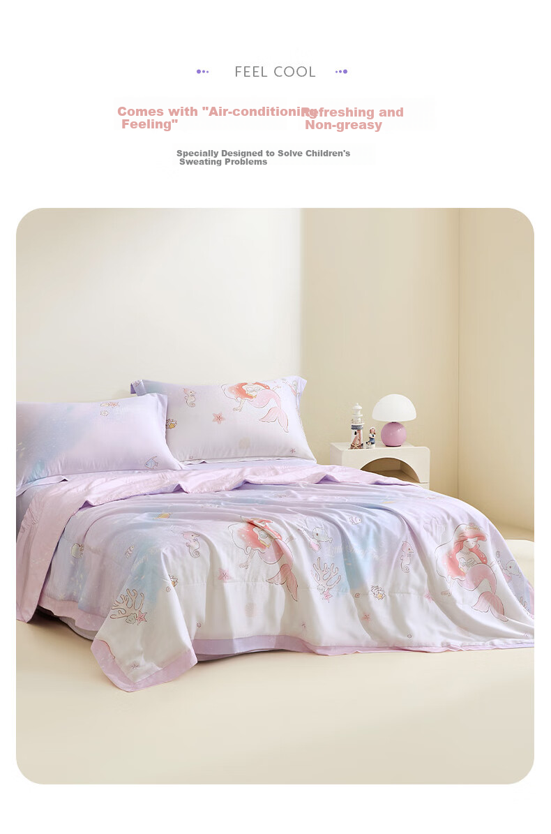 Luolaikids Class A Tencel Mulberry Silk Comforter, Washable Air Conditioning Quilt, Summer Cool Quilt, Double Size 200*230cm, Purple 4