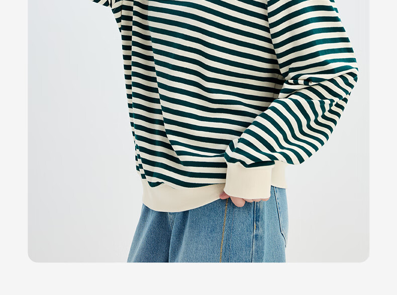 Navikail Italian Small Sailboat Women's Cotton Loose Long Sleeve Sweatshirt Striped Crew Neck T-Shirt 2315005501 Red White L 26