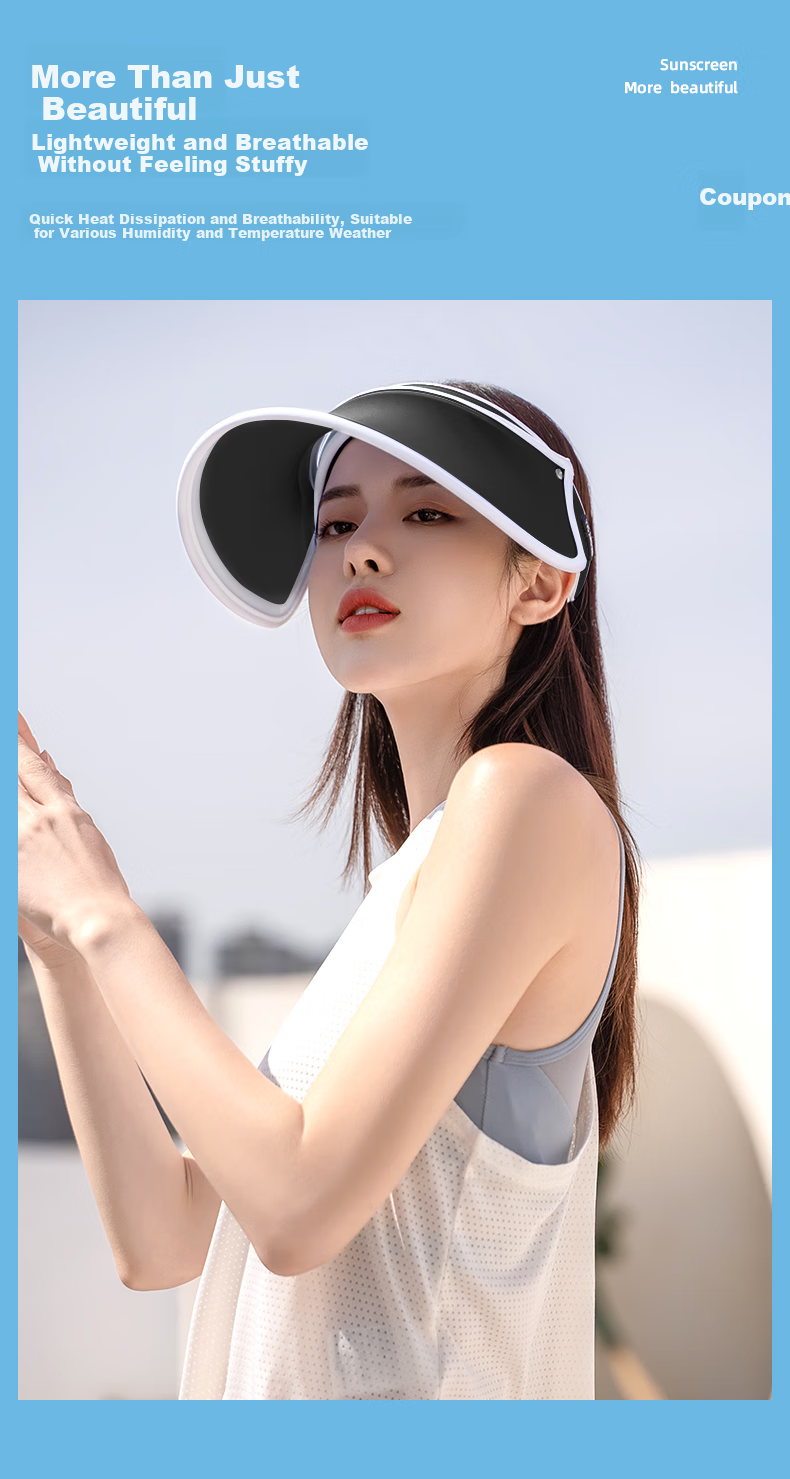 VVC Sun Hat, UV Protection Cap for Women, Wide Brim Hat for Outdoor Activities, Visor Cap, Grayish Blue 5