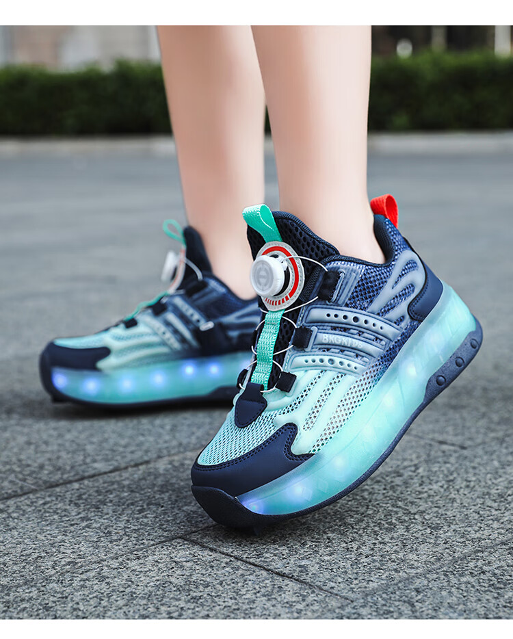 BKG Boys' Autumn New Breathable Mesh Sports Roller Skates for Students, Girls' X25533-B15 16
