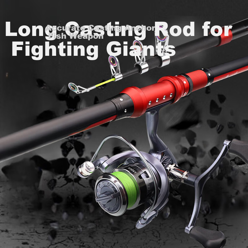 Taigek Fishing Rod Set with Fire Wolf 3.0-Meter Carbon Fiber Casting Rod And Sea Rod, Complete Fishing Tackle Kit