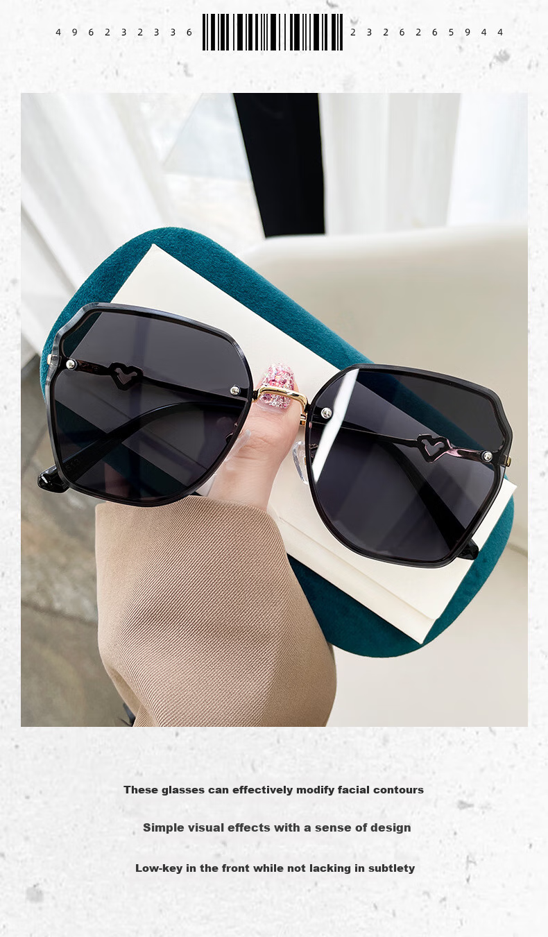 Angelamiao Fashion Women's Sunglasses, Frameless Cut-Out Sunglasses, UV Protection, Bare-Faced Slimming Effect, Silver Frame with Gradient Lenses 2