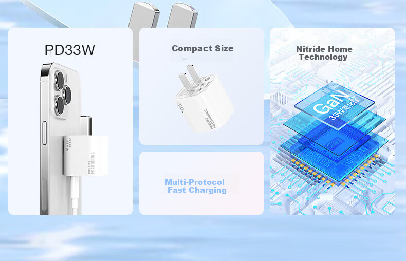 ROCK Compatible with Apple Charger, Type-C Port PD33W Charger, Fast Charging Head, Gallium Nitride, for Apple IPhone18/17promax, Huawei IPad Plug Power Adapter 2