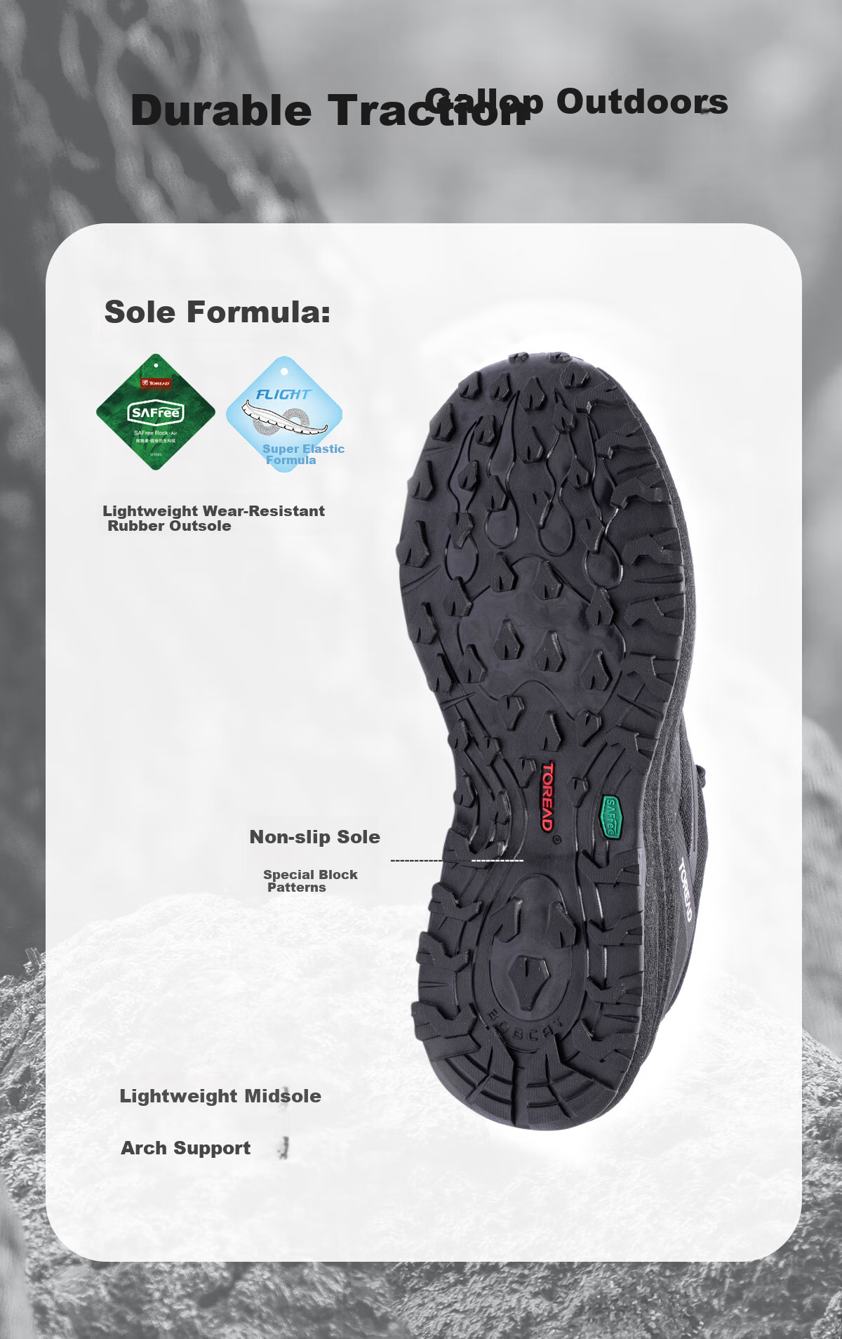 TOREAD Hiking Shoes, Spring And Summer Outdoor Men's Sports Non-Slip Wear-Resistant Lightweight Breathable Mountaineering Shoes, TFAACN81759 1
