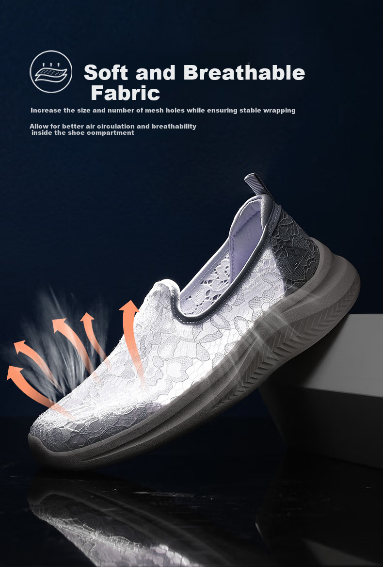 Zulijian Elderly Women's Shoes, Autumn 2026 New Style, Lace Mesh Mom Shoes, Middle-Aged And Elderly Breathable Non-Slip Casual Shoes 1