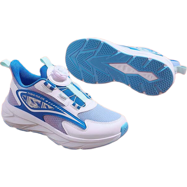 361° Children's Shoes, Kids' Running Shoes for All Seasons, Boys And Girls Aged 3-14, All-Purpose Rotary Buckle Lightweight Cushioning Running Shoes, Blue Size 37