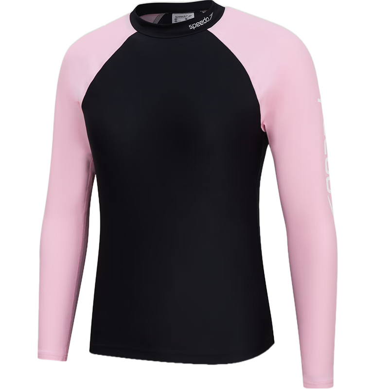 Speedo Free Series Relaxed UV Protection Long Sleeve Two-Piece Swimsuit Top for Women Slimming Hot Spring Strawberry Mousse L