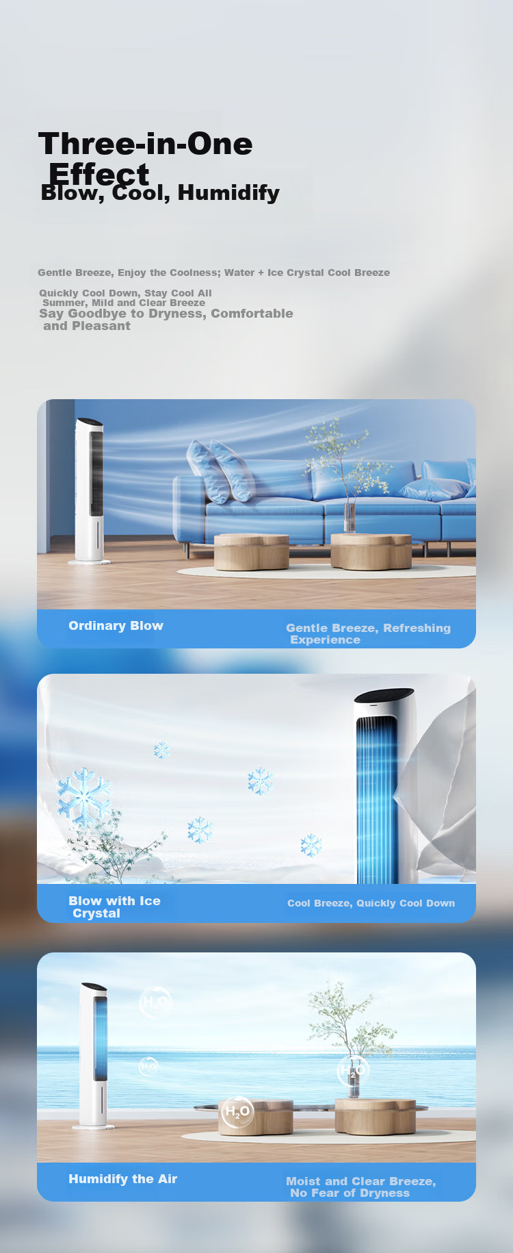GREE [Plasma Sterilization] Home Air Conditioner Fan with Humidification, Cooling Fan with Water Cooling, Bladeless Tower Fan, Energy-Saving Cooling Machine, Air Cooler KS-06X70Dag 10