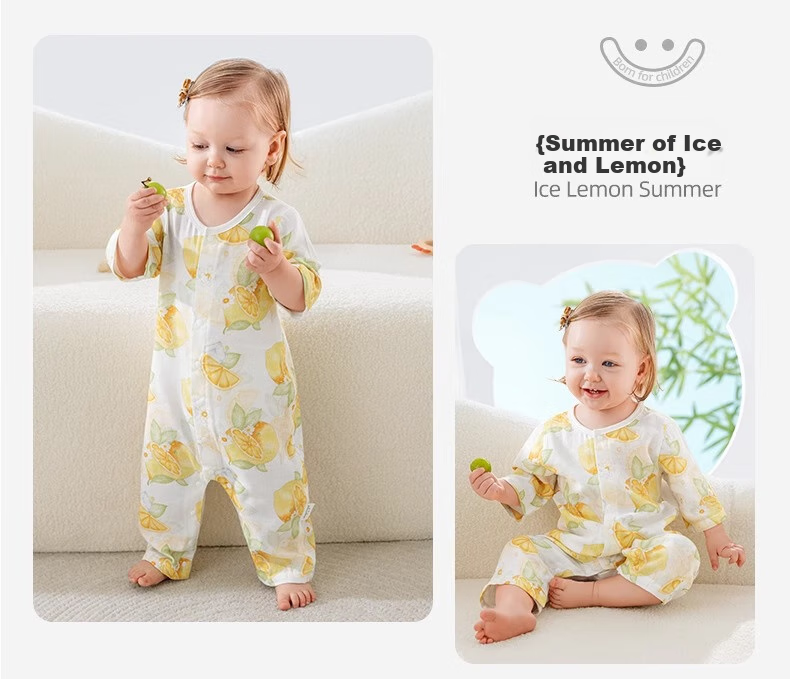 Beitaisi Baby Clothes, Summer Thin Romper, Infant Back Mesh Breathable Three-Quarter Sleeve Air Conditioning Suit Pajamas 19