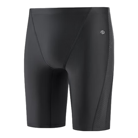 JD Original Men's Knee-Length Swim Shorts, Quick-Drying, Chlorine-Resistant, Anti-Embarrassment Swimming Gear, Hot Spring Swimming Equipment, Black, XXL