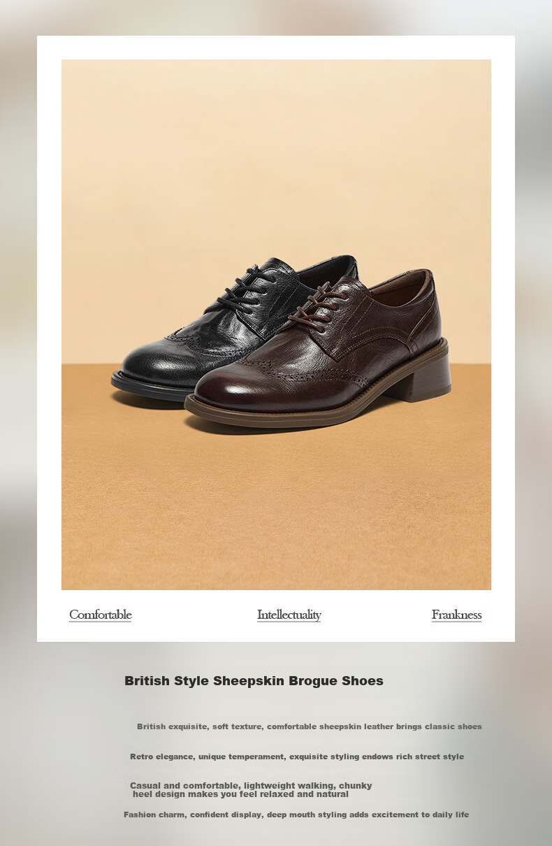 Bata Oxford Shoes for Women, Spring And Autumn New Style British Sheepskin Brogue Leather Shoes 45019CM4 2