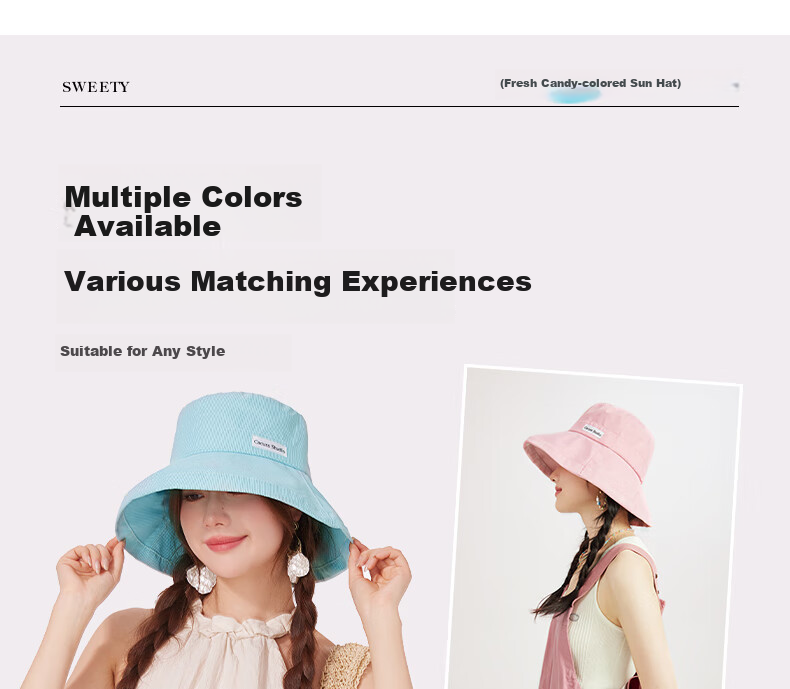 CACUSS Women's Sun Hat Spring Summer Wide Brim Reversible Outdoor UV Protection Bucket Hat Mig 6