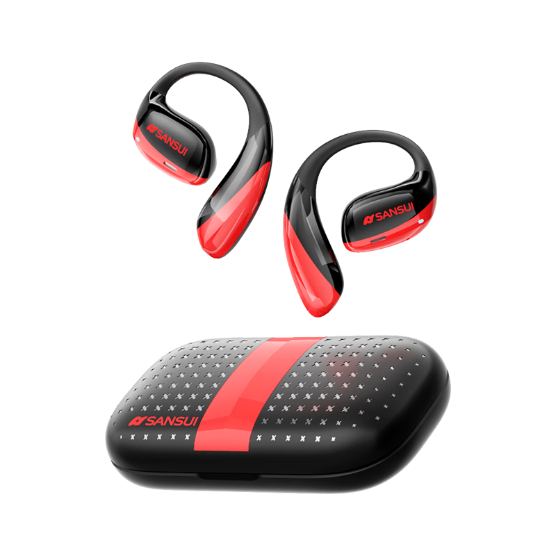 SANSUI [Major New Product | Three Major Upgrades] T19/W19 Bluetooth Headphones, Over-Ear Bone Conduction Concept, Non-In Open Wireless Noise-Cancelling Sports Headphones, Compatible with Xiaomi