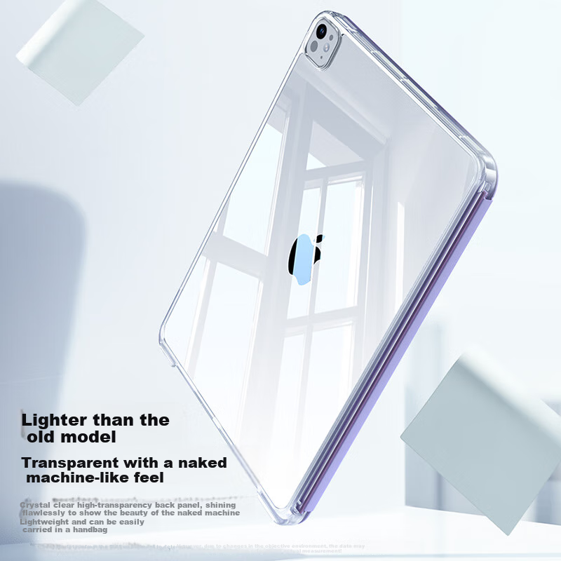 BIAZE Compatible with 2025/24 IPad Pro11 Case, Apple Tablet 11-Inch M5/M4 Universal Protective Cover with Detachable Front Cover, Slim Shockproof PB568 Lavender