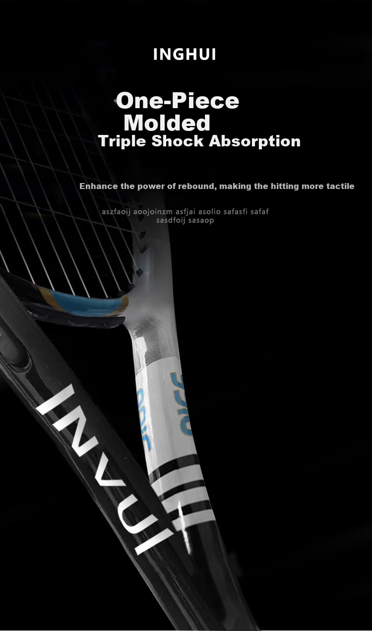 INVUI Tennis Racket Integrated Carbon Composite, Beginner Racket, Tennis Rebound Trainer, with String Tennis Racket, Racket Case 3