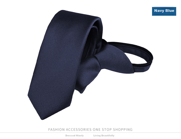 GLO-STORY Women's Short Tie, Preppy Style Necktie, 6cm Formal Business Zipper No-Tie Tie, Mid-Autumn Festival Gift 7