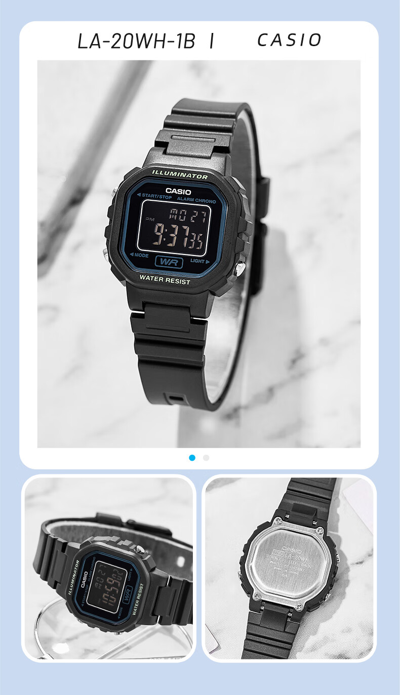 Casio Student Watch, Compact Sports Square Watch, Digital Watch for Men And Women, LA-20WH 10