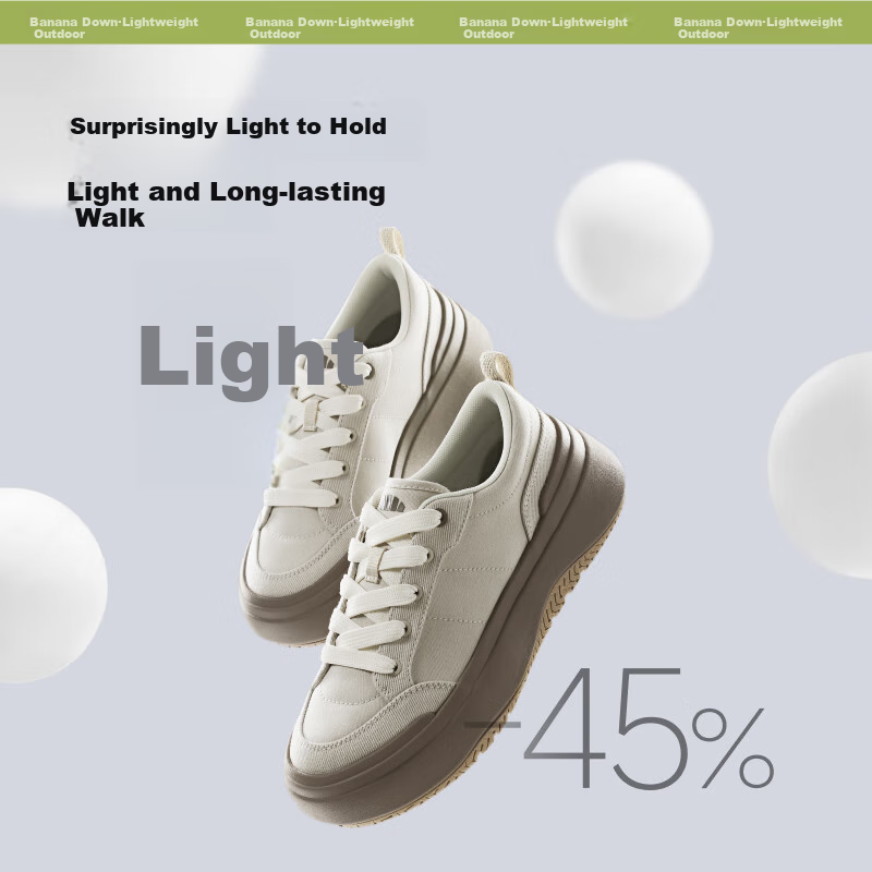 Beneunder Canvas Shoes, Women's Thick-Soled Sneakers, All-Season Cloud Shoes, White Sneakers, Height-Increasing Sandstone Shoes, CW695
