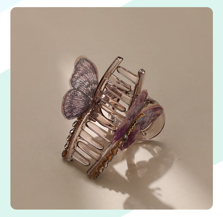 CHIMERA Half-Up Hair Clip Embroidered Butterfly Shark Clip Hairpin for Thin Hair Women Birthday Gift 9