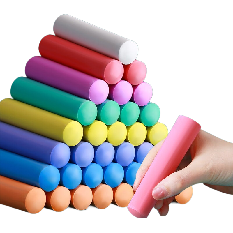 Touch Fish Large Chalk Markers for Children's Teaching And Drawing, White And Colored Wooden Steel Tube Ship Markers for Outdoor Graffiti, Large Chalk Markers (Red, 20 Pieces/box)
