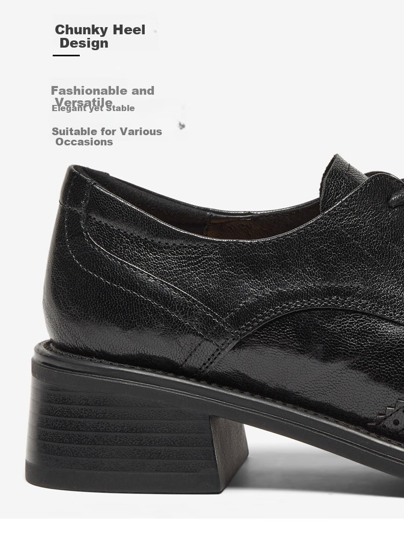 Bata Oxford Shoes for Women, Spring And Autumn New Style British Sheepskin Brogue Leather Shoes 45019CM4 7