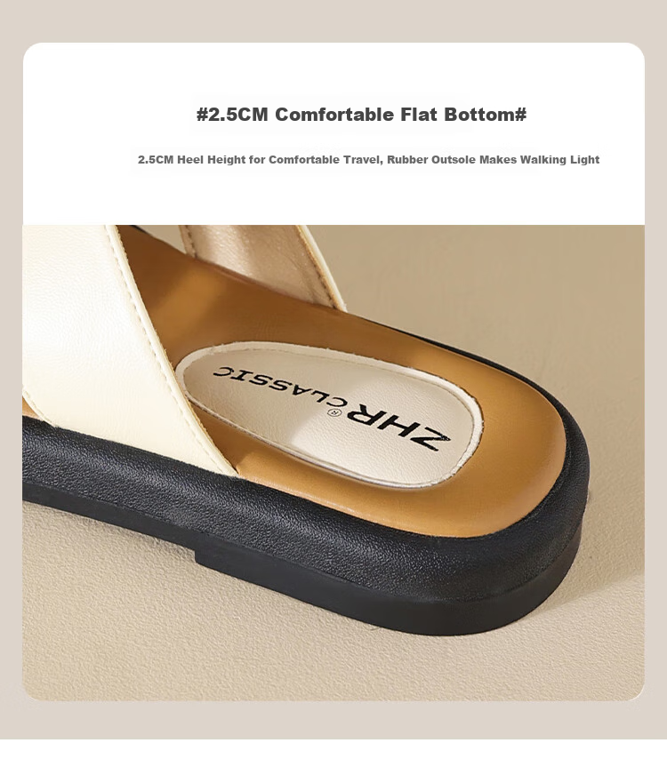 ZHR Women's Half Slippers, New Summer Style with Cross Straps And Closed-Toe Design, Fashionable Outdoor Sandals for Women, AB12 Beige Color, Size 40 9