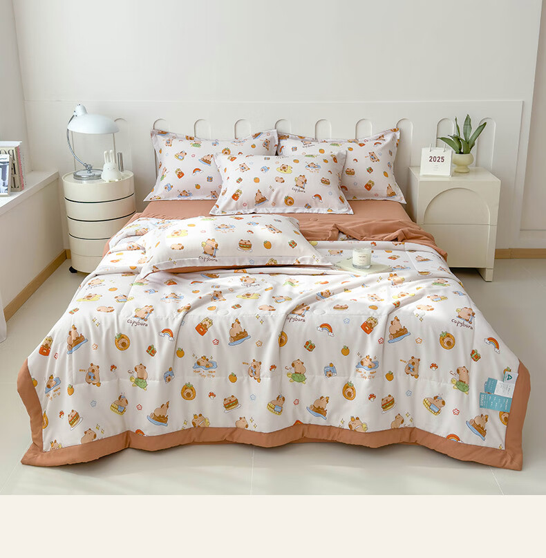 KING SHORE Summer Cooling Quilt, Class A Antibacterial Fiber Spring And Autumn Quilt, Summer Thin Quilt, Air Conditioning Quilt Insert, 200*230cm, Bear Patter 4