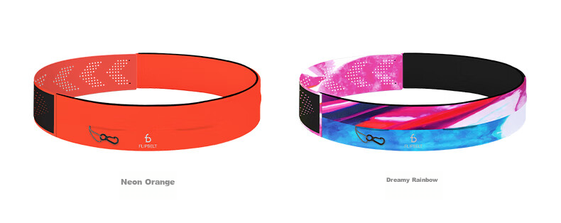 Flipbelt [Magic Tape Waist Pack], Sports Running Belt, Marathon Gear, Phone Pouch, Neon Orange, Adjustable Style 25