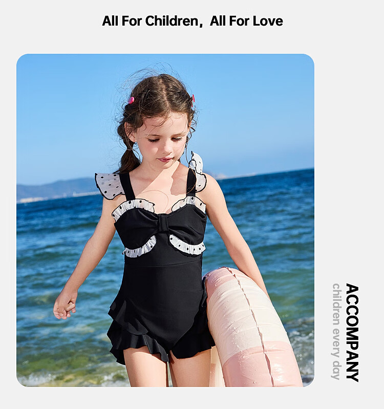 ASK JUNIOR Kids Swimsuit with Swim Cap Summer Girls' One-Piece Polka Dot Swim Dress for Beach Vacation 15