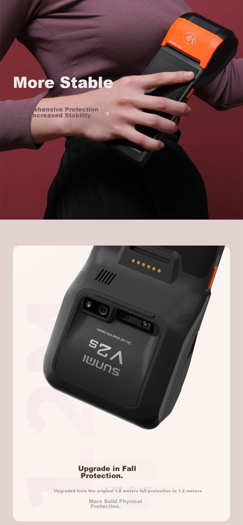Sunmi V2s Standard Edition Handheld Thermal Printer for Mobile Ordering, Cashier, Queue Numbering, Meituan Takeout, Ele.me - Open Version 2+16GB 10