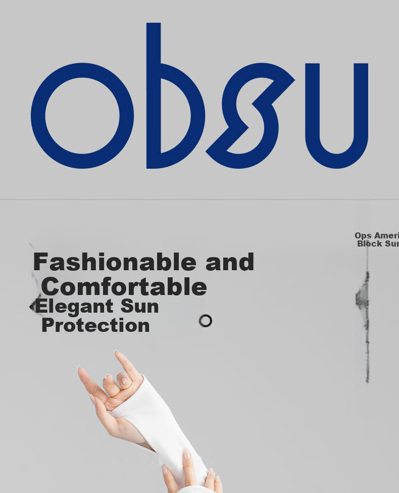 Obsu Color Block Sun Protection Arm Sleeves, Dark Gray with Silver Contrast, Sun Protection Arm Sleeves 1