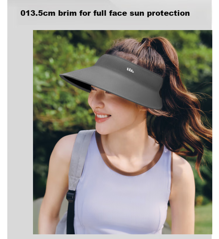 Beneunder Seamless Open-Top Sun Protection Hat for Women, UV-Resistant Sun Hat, UV Protection, UL711 Black 8