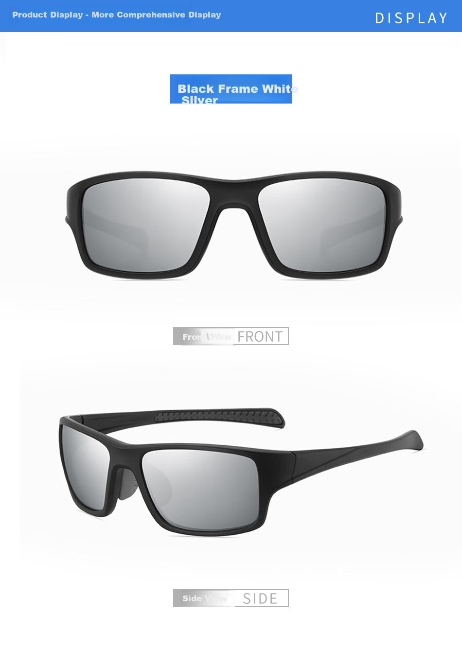 DRATRA Polarized Sunglasses for Men And Women, High-Definition Cycling Glasses, Outdoor Fishing Sunglasses, Anti-Glare Classic Square Frame Fashionable 7