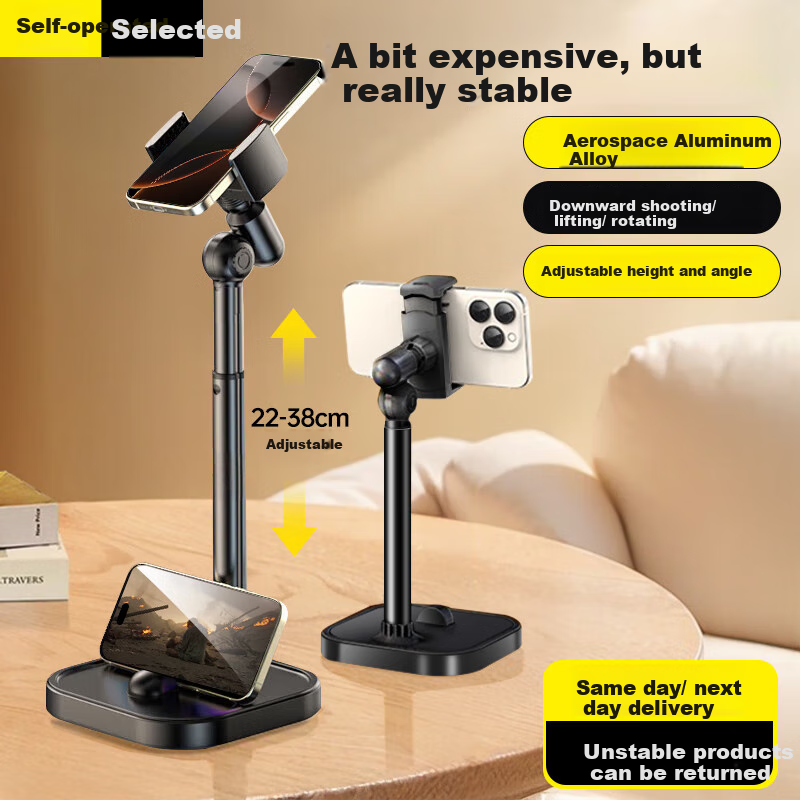 Stiger [Over 300,000 Sold Online] Phone Stand Adjustable Height Desktop Live Streaming Overhead Shooting Support Stand for Online Classes, Tablets, Universal Lazy Binge-Watching Video Recording Gadget Multi-Functional