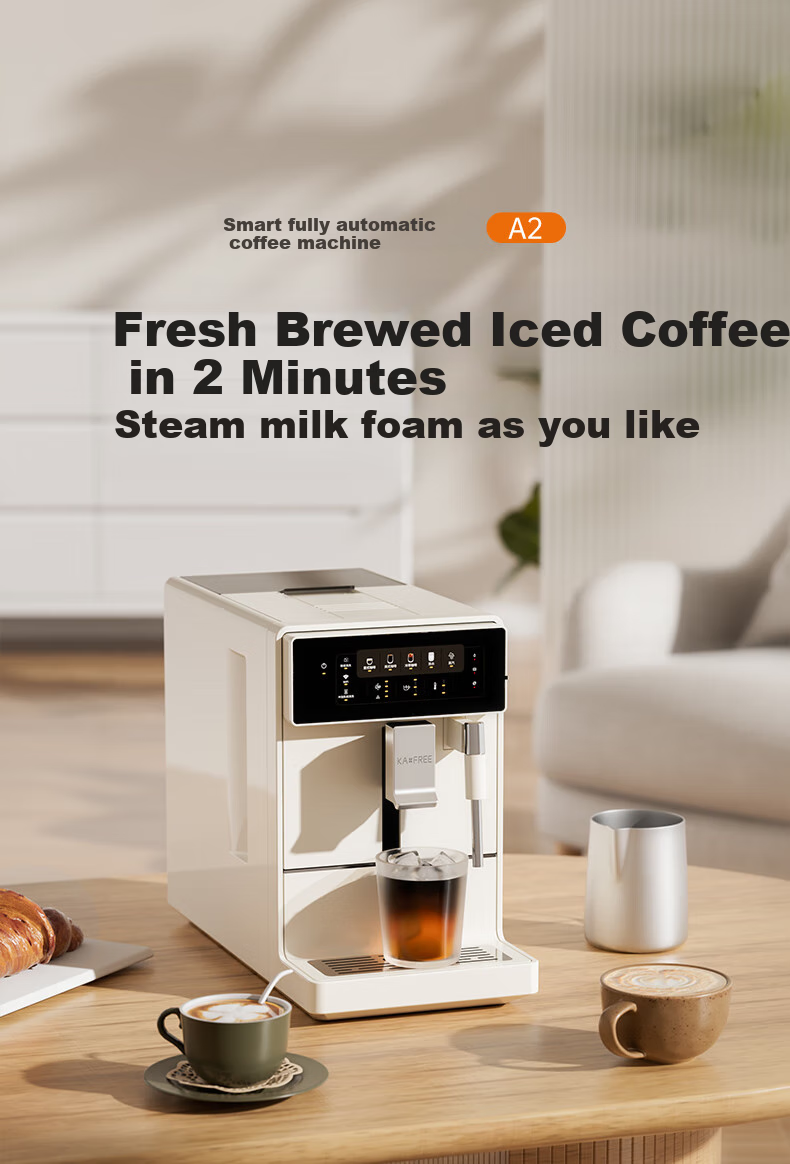 KAxFREE [Mid-Autumn Festival Gift] A2 Coffee Machine for Home And Office, Fully Automatic Italian American-Style Grinder All-In Machine, Hot And Cold Dual Extraction, DIY Milk Frother, Smart Extraction Golden Cup Quality 1
