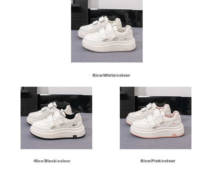 Warrior Women's Breathable Mesh Sneakers Magic Tape White Shoes L451Z Beige/Black Single Mesh Style Size 39 1
